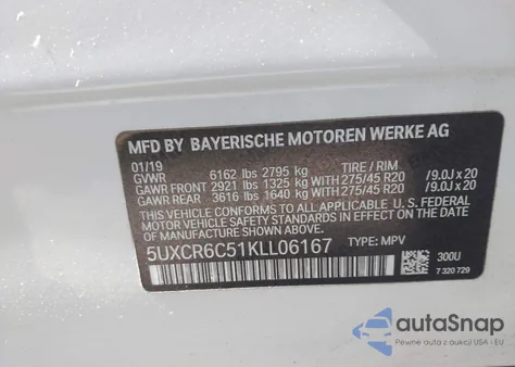 2019 BMW X5 xDrive40I из США, поврежденный, VIN 5UXCR6C51KLL06167